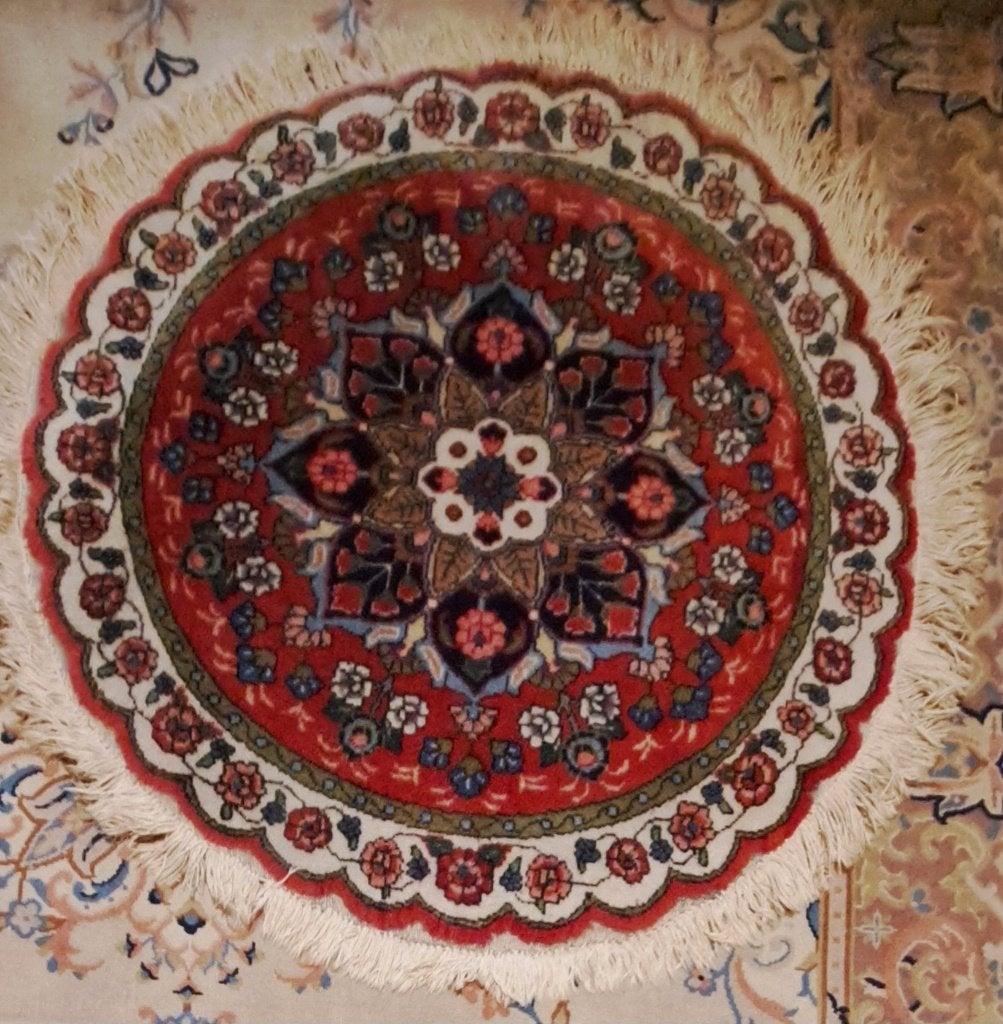 Perzisch tapijt Tabriz, 50 tot 100 cm, Overige kleuren, Perzisch, Rond