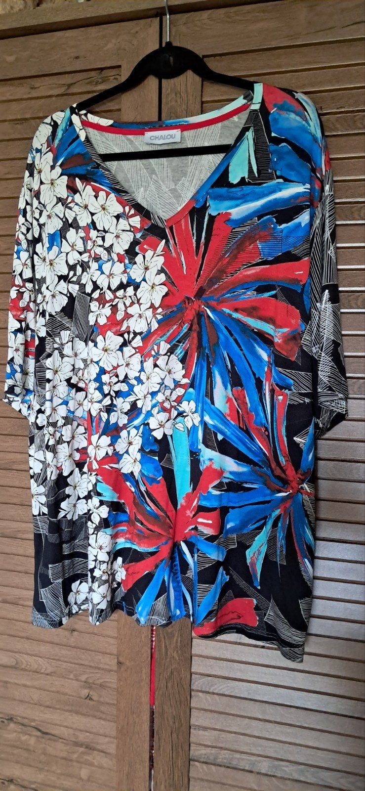 Shirt van CHALOU maat 52/54., Kleding | Dames, Grote Maten, Verzenden, Zo goed als nieuw, Blauw, Shirt of Top