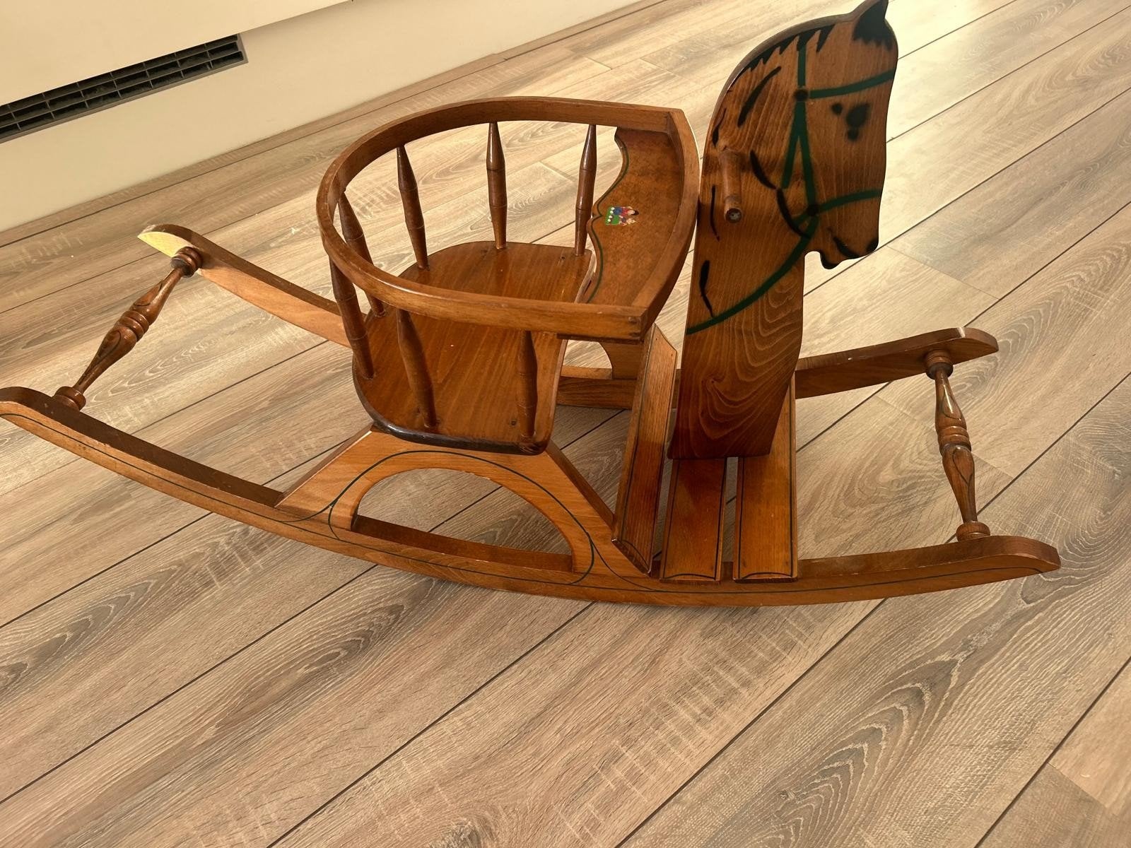 Vintage Reyne Houten Schommelpaard met Zitje, Kinderen en Baby's, Ophalen of Verzenden, Gebruikt, Rij- of Hobbelspeelgoed