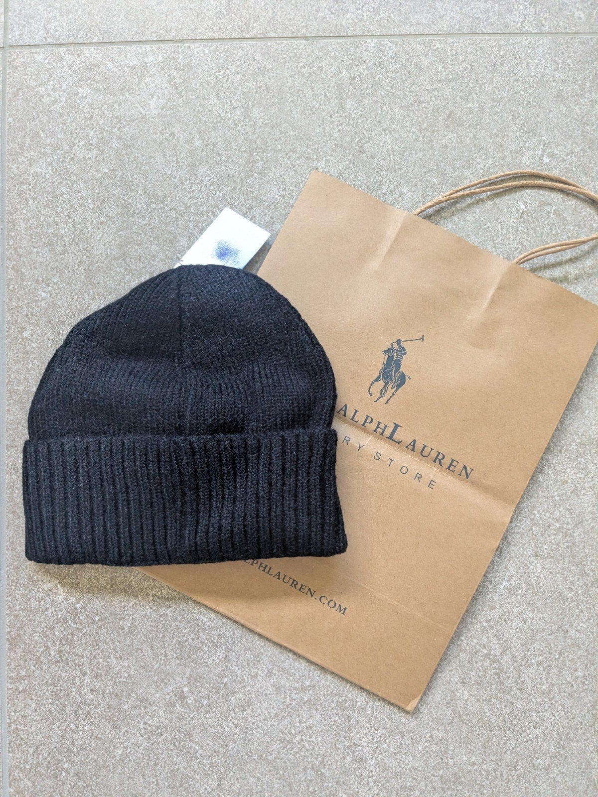 Nieuwe Polo Ralph Lauren Muts Zwart met rode Logo, Ralph Lauren, Nieuw, Overige maten, Ophalen of Verzenden