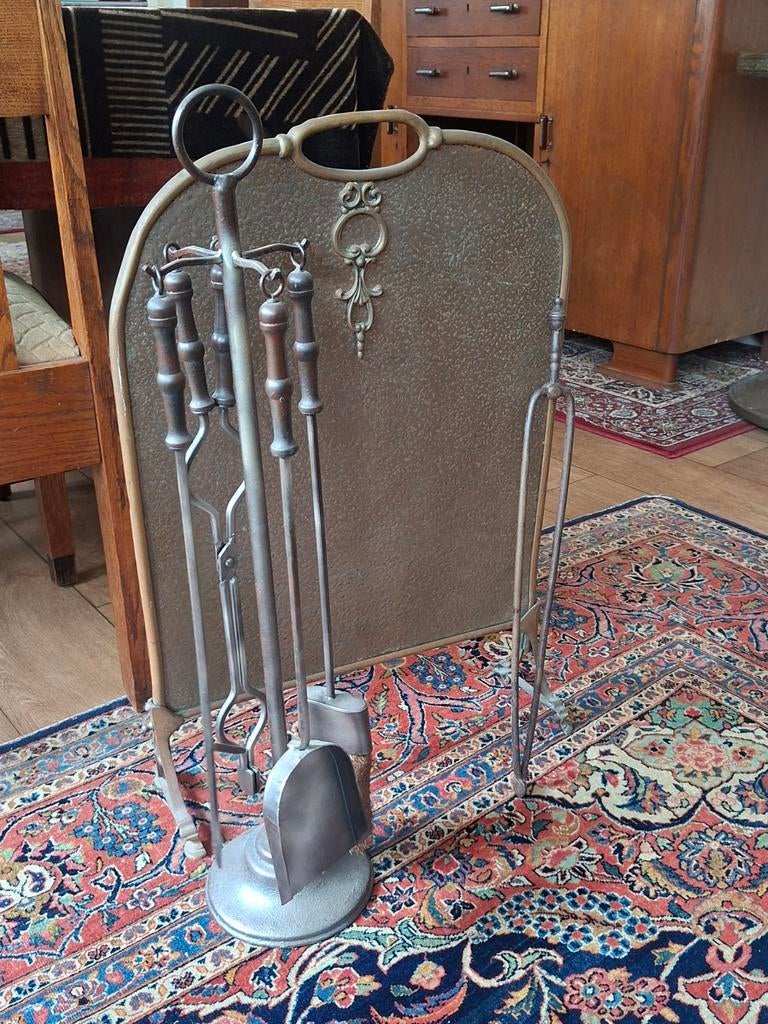 Antiek Haardscherm en Haardstel - Compleet Set, Antiek en Kunst, Ophalen