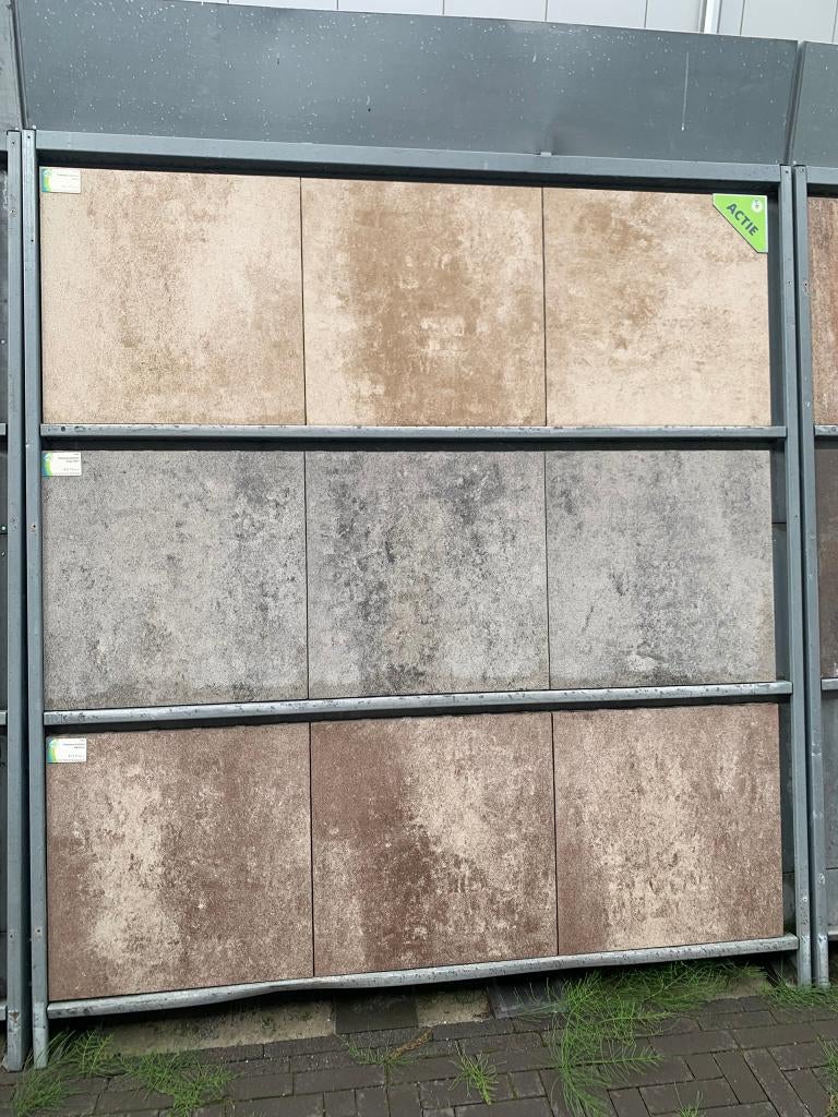 Terrastegel Piastrella 60x60 Grigio Nero geïmpreg. - J&W 3, Ophalen, Nieuw, 10 m² of meer, Nvt