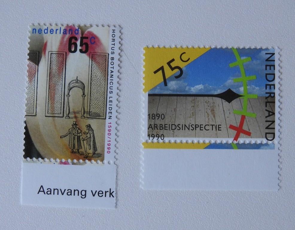 2 postzegels 1990     65 ct. en 75 ct., Postzegels en Munten, Verzenden, Na 1940, Postfris
