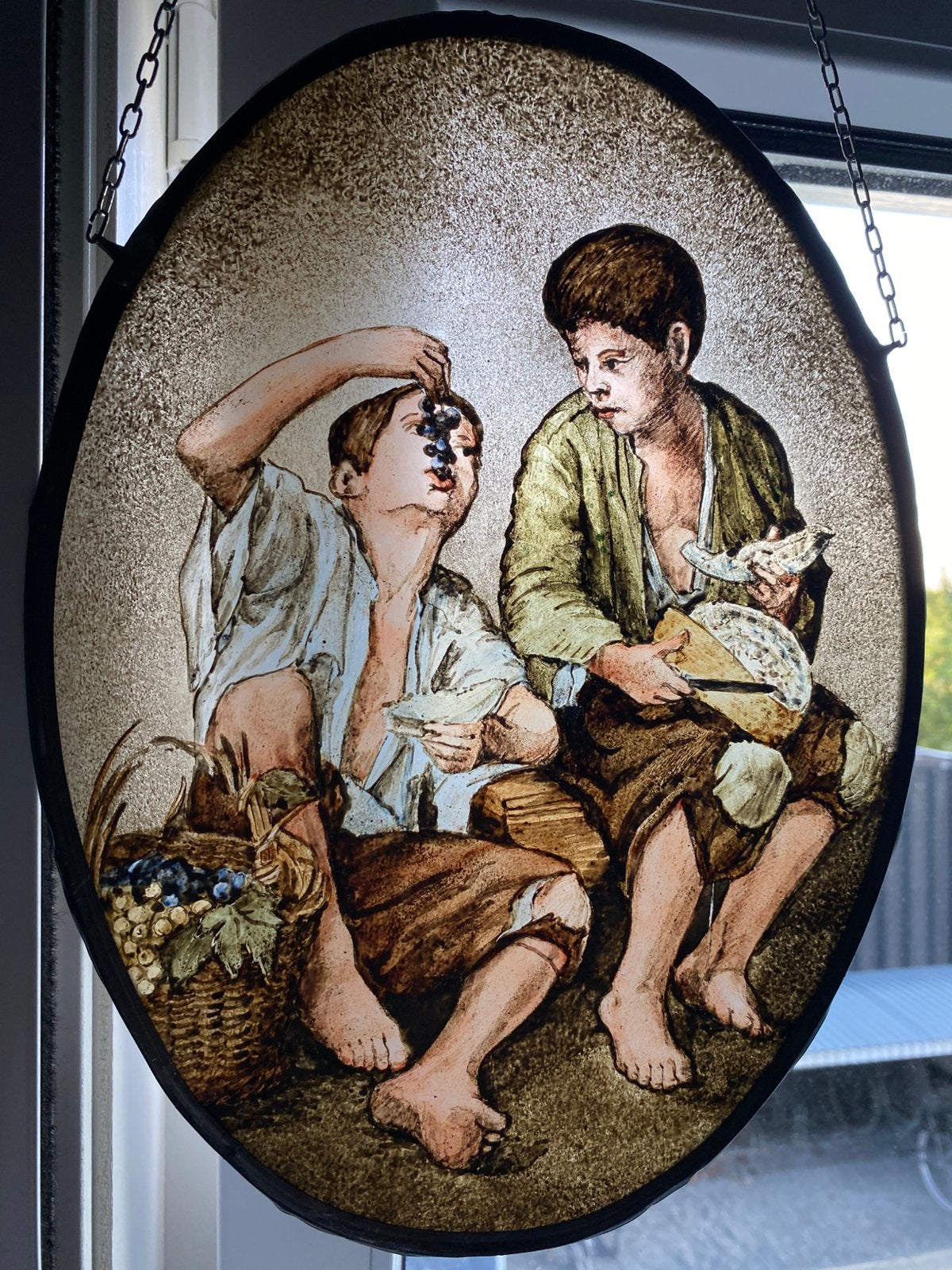 Vintage glas-in-lood raamhanger!, Ophalen of Verzenden