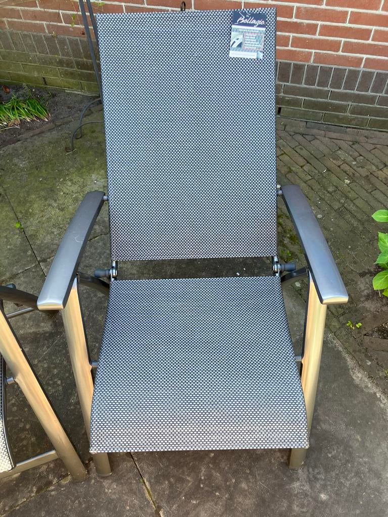 4 bellagio verstelbare tuinstoelen met aluminium frame, Tuin en Terras, Tuinstoelen, Ophalen, Zo goed als nieuw, Aluminium, Verstelbaar