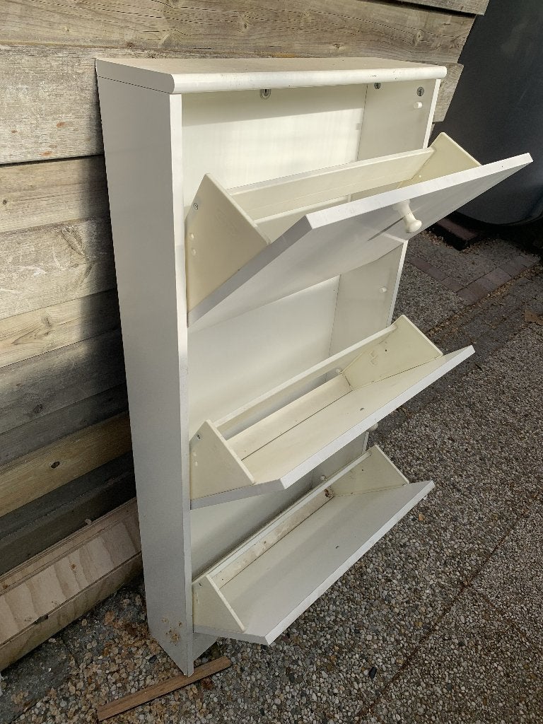 Compact ondiepe lage schoenenkast met 3 vakken, Ophalen, Gebruikt