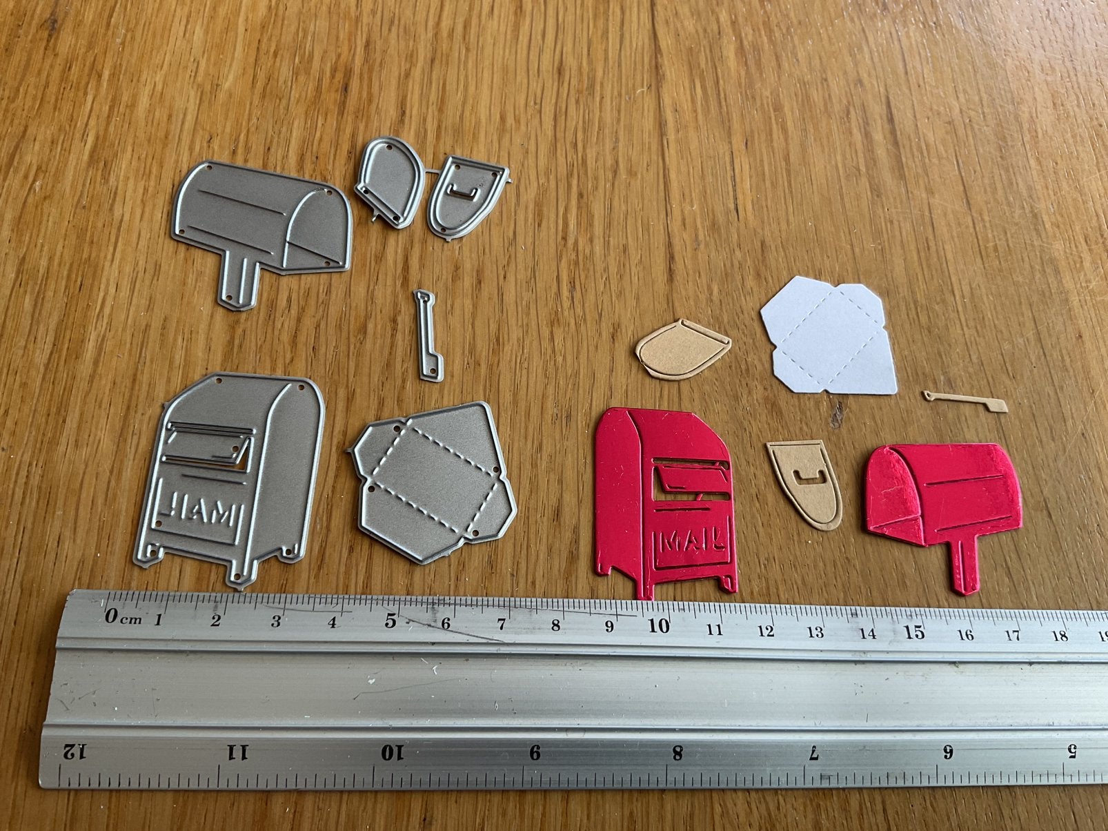 Snijmal set brievenbussen, postzak, envelop ed.1420, Ophalen of Verzenden, Zo goed als nieuw, Pons of Mal