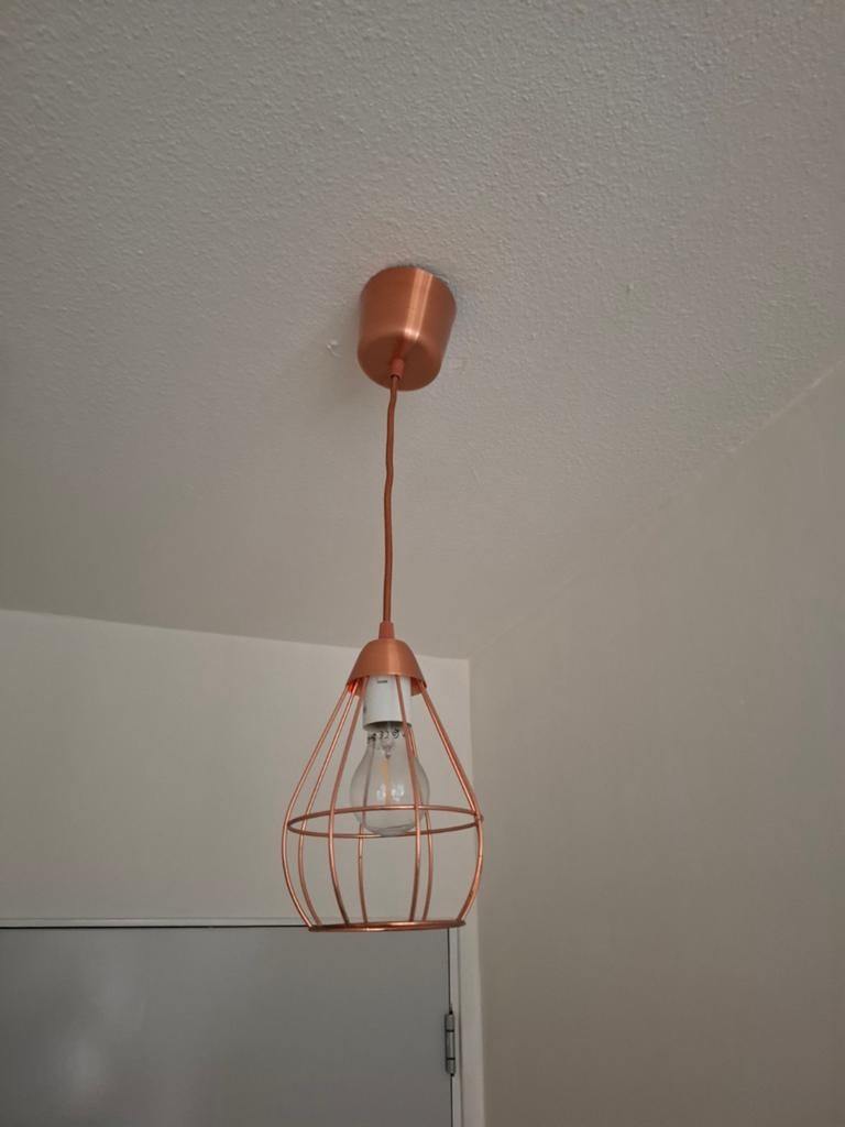 IKEA hanglamp koperkleurig (2x), Huis en Inrichting, Lampen | Hanglampen, Ophalen, Minder dan 50 cm
