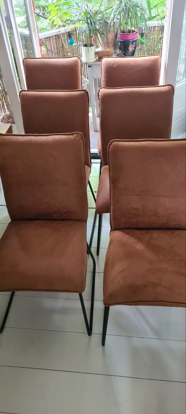 6 eettafel / -kamerstoelen, Ophalen, Zo goed als nieuw