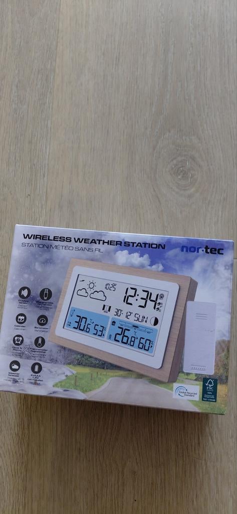 Nor-Tec Draadloos Weerstation met Buitensensor, Ophalen of Verzenden, Nieuw, Weerstation