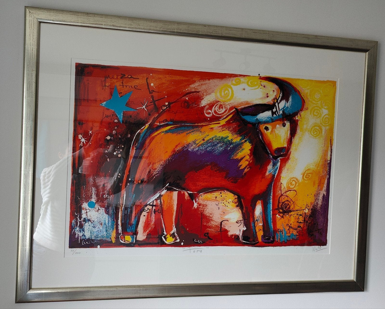 Zeefdruk Angeles Nieto - Toro, Antiek en Kunst, Ophalen