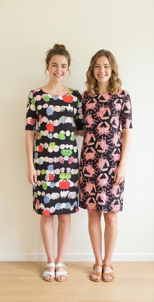 jurk Lizzy Coco/reversible, Maat 42/44 (L), Knielengte, Meerkleurig, Verzenden