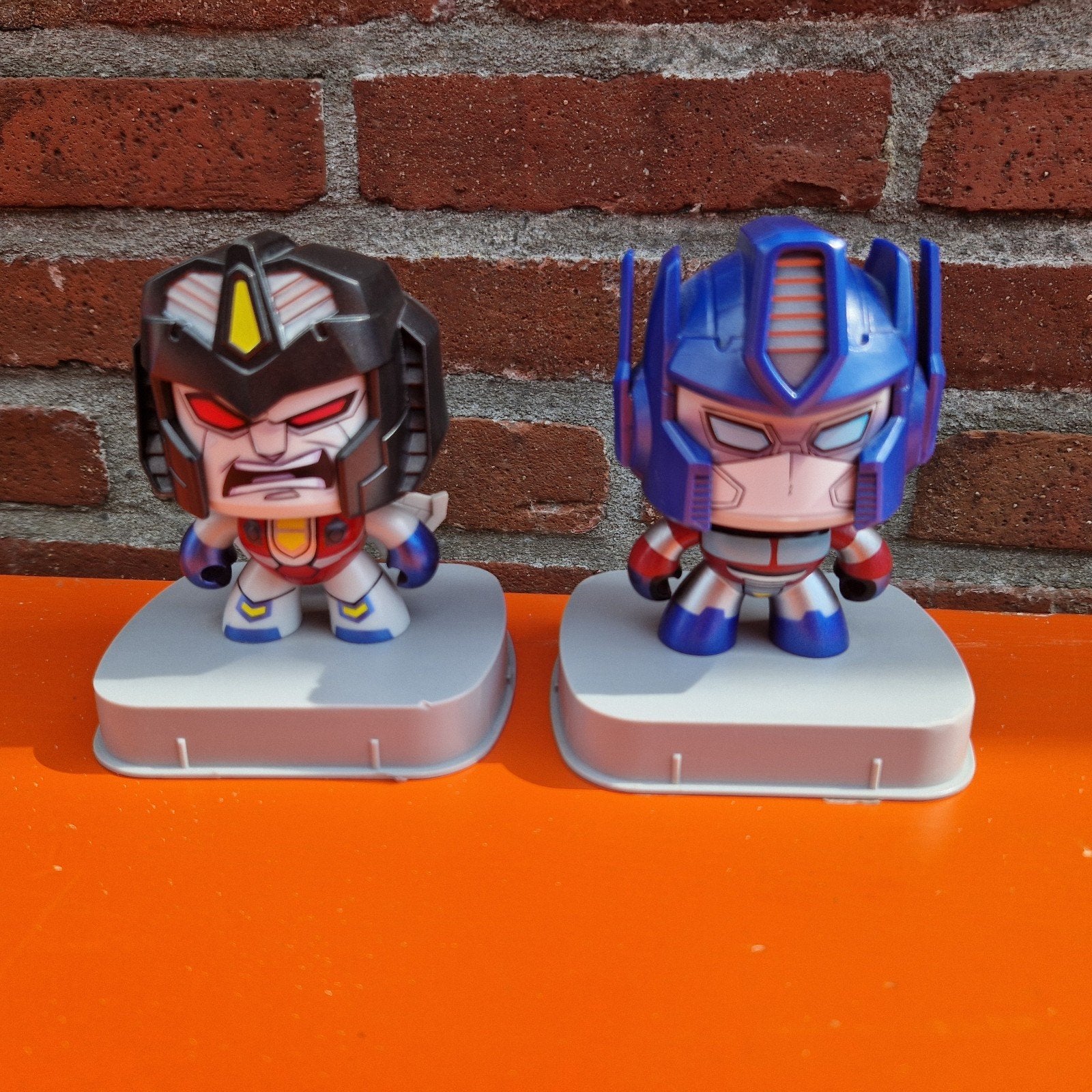 Transformers Mighty Muggs: Optimus Prime & Starscream, Verzamelen, Overige generaties, Ophalen of Verzenden, Zo goed als nieuw