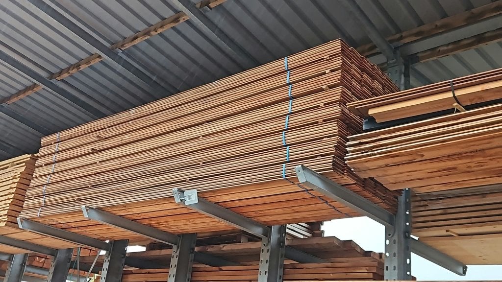 Douglas gevelbekleding grote partij Triple en Dubbel rhombus, Ophalen, Zo goed als nieuw, 250 cm of meer, Planken