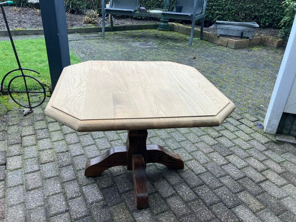 5 bijzet tafeltjes eiken ennoten, Huis en Inrichting, Tafels | Bijzettafels, 45 tot 60 cm, Minder dan 55 cm, Ophalen of Verzenden