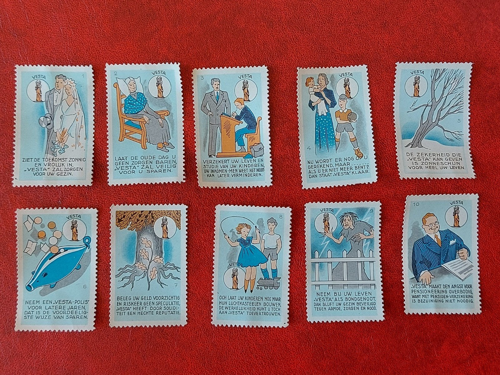 Sluitzegels VESTA Verzekeringen Complete serie ANWB, Verzenden, Gebruikt, Overige typen