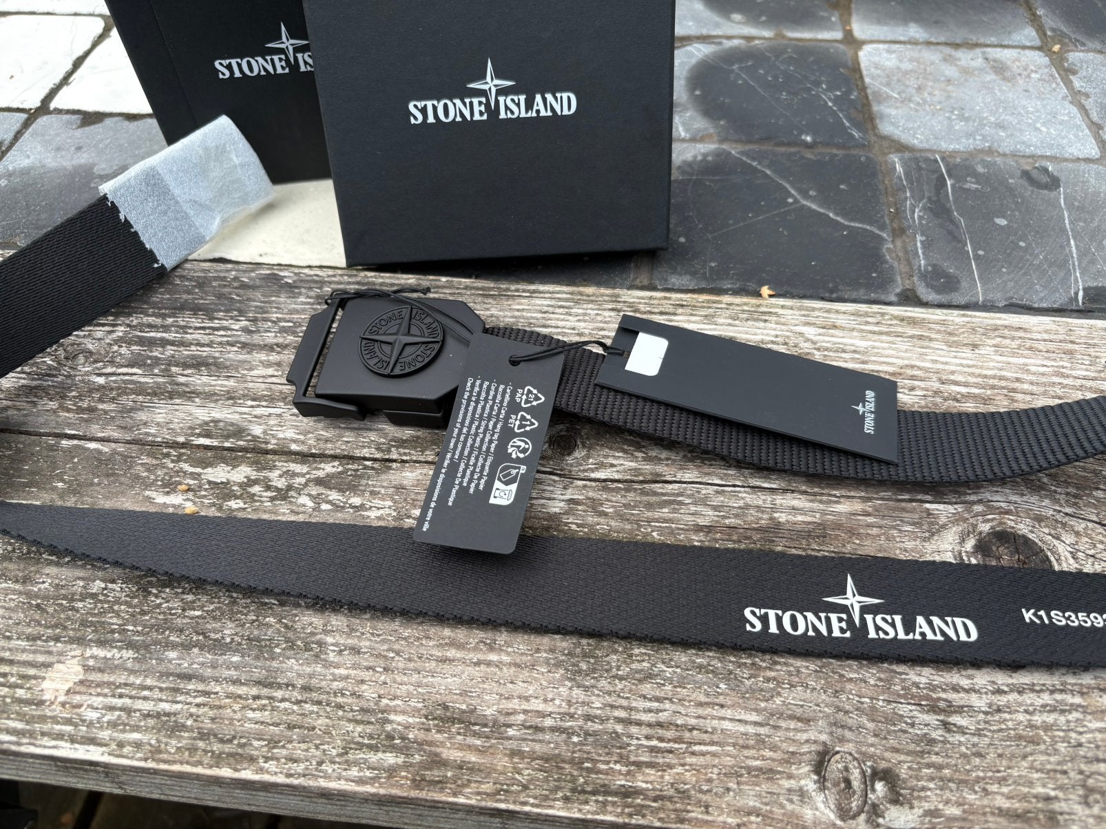 Stone island riem 85cm, Zwart, Ophalen of Verzenden, Riem of Ceintuur, Nieuw