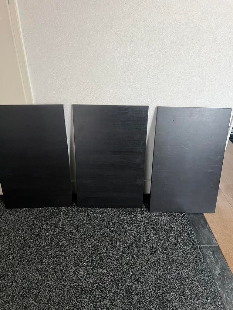 3x zwart deurtjes voor een IKEA besta tv meubel, Ophalen, Gebruikt