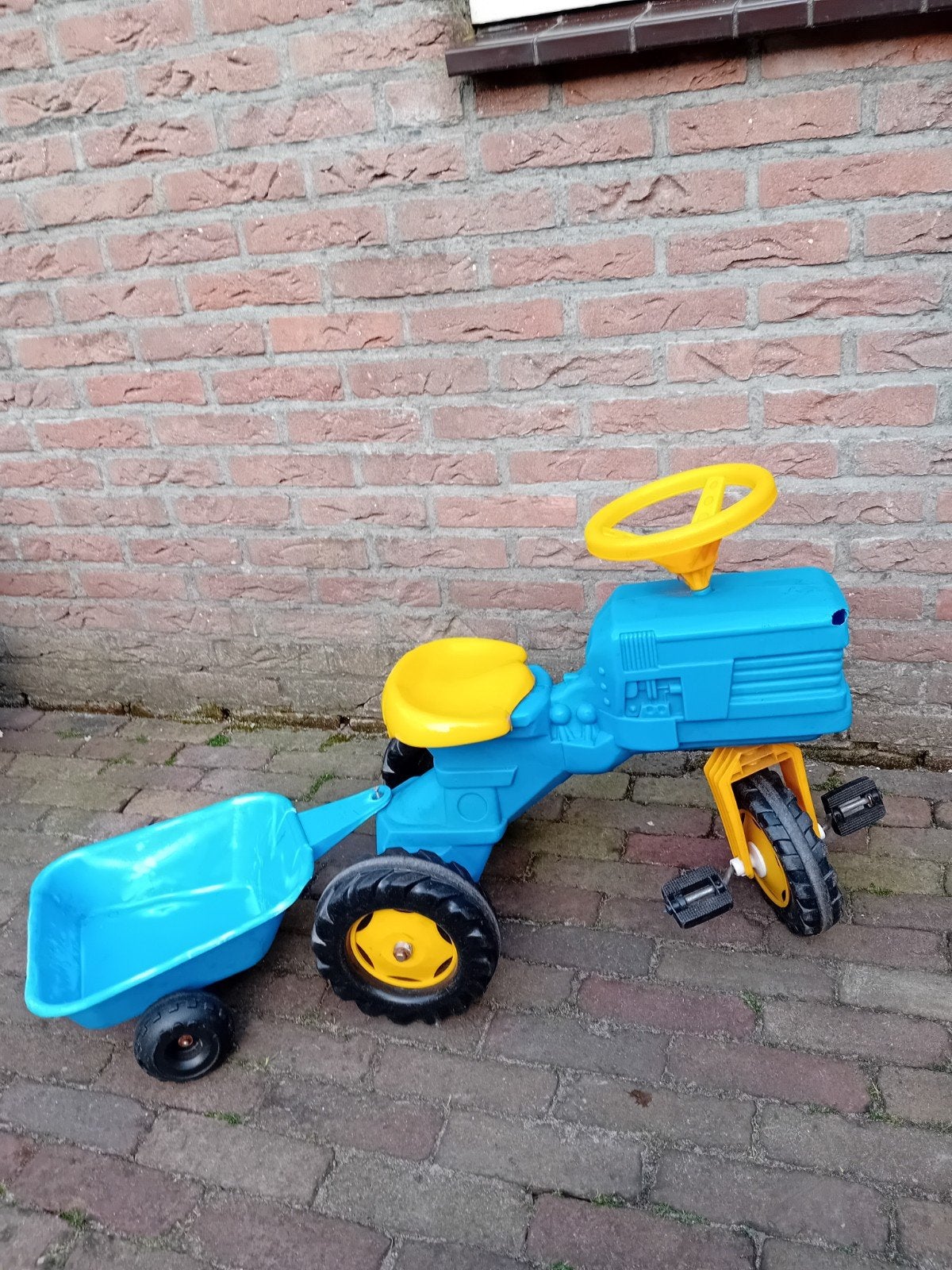 Rolly Toys blauwe traptractor met aanhanger, Ophalen, Gebruikt, Trapvoertuig