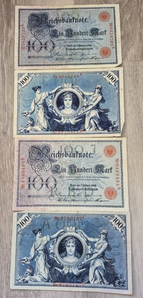 Duits papier geld 1908, Ophalen of Verzenden, Buitenland, Bankbiljetten