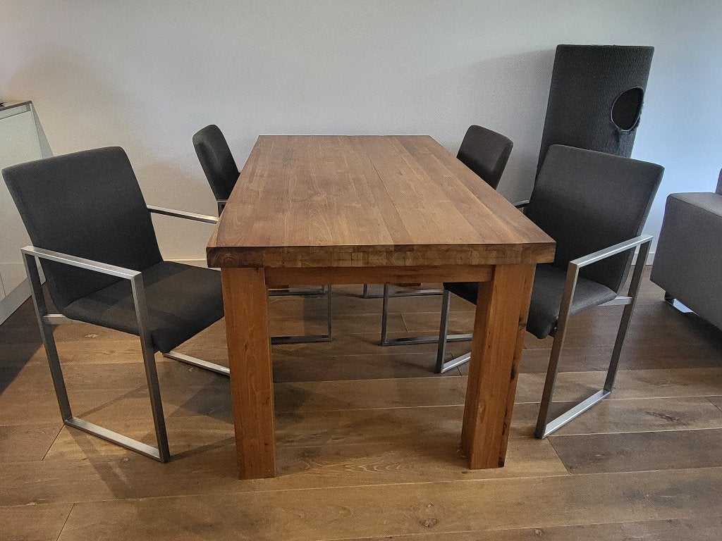 Massief Teak houten eettafel + evt. Goossens Eetkamerstoelen, Huis en Inrichting, Tafels | Eettafels, Ophalen, Gebruikt, Teakhout