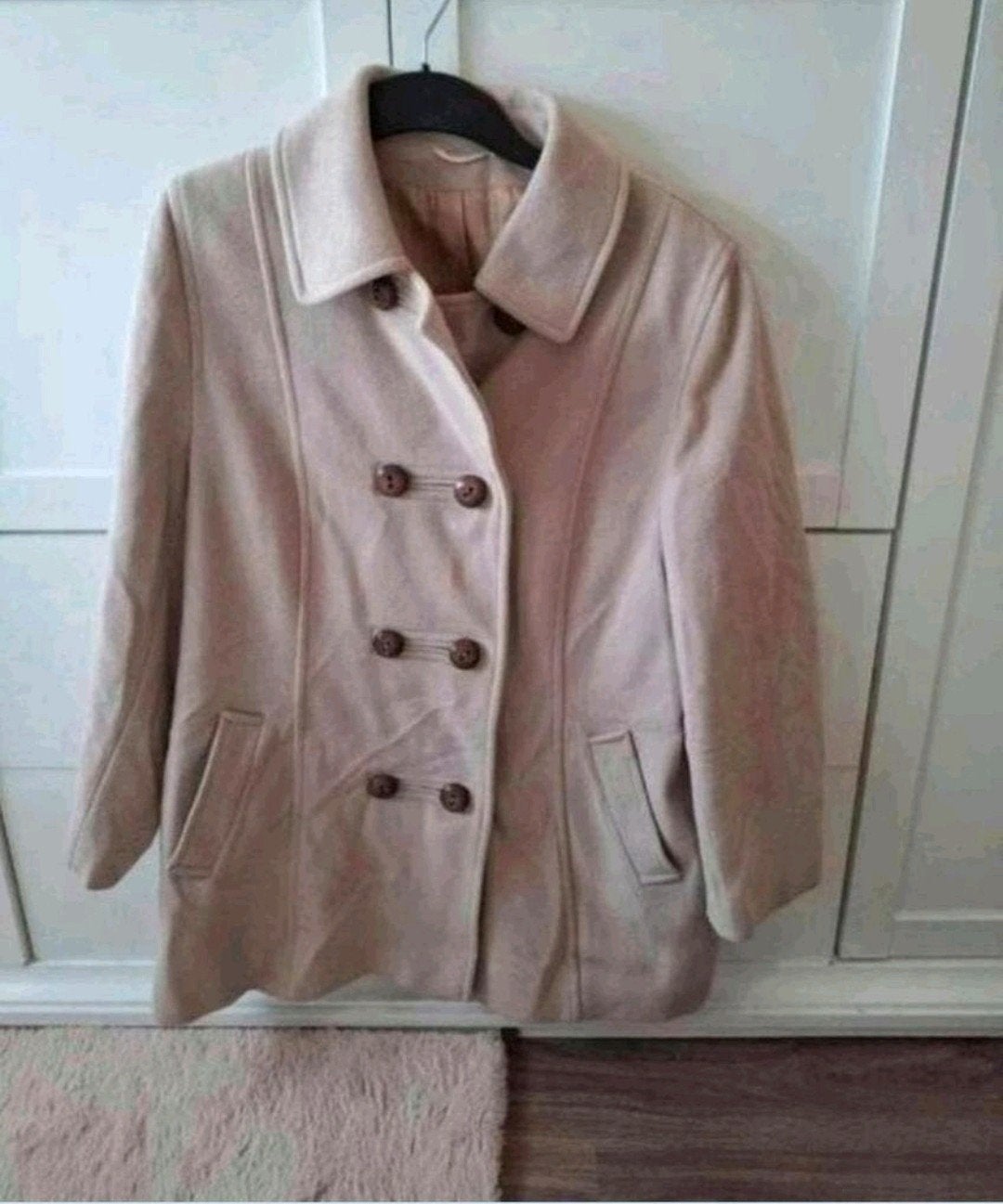 Kirsten wol/kasjmier jas maat 42, Kleding | Dames, Jassen | Winter, Beige, Maat 42/44 (L), Ophalen of Verzenden, Zo goed als nieuw