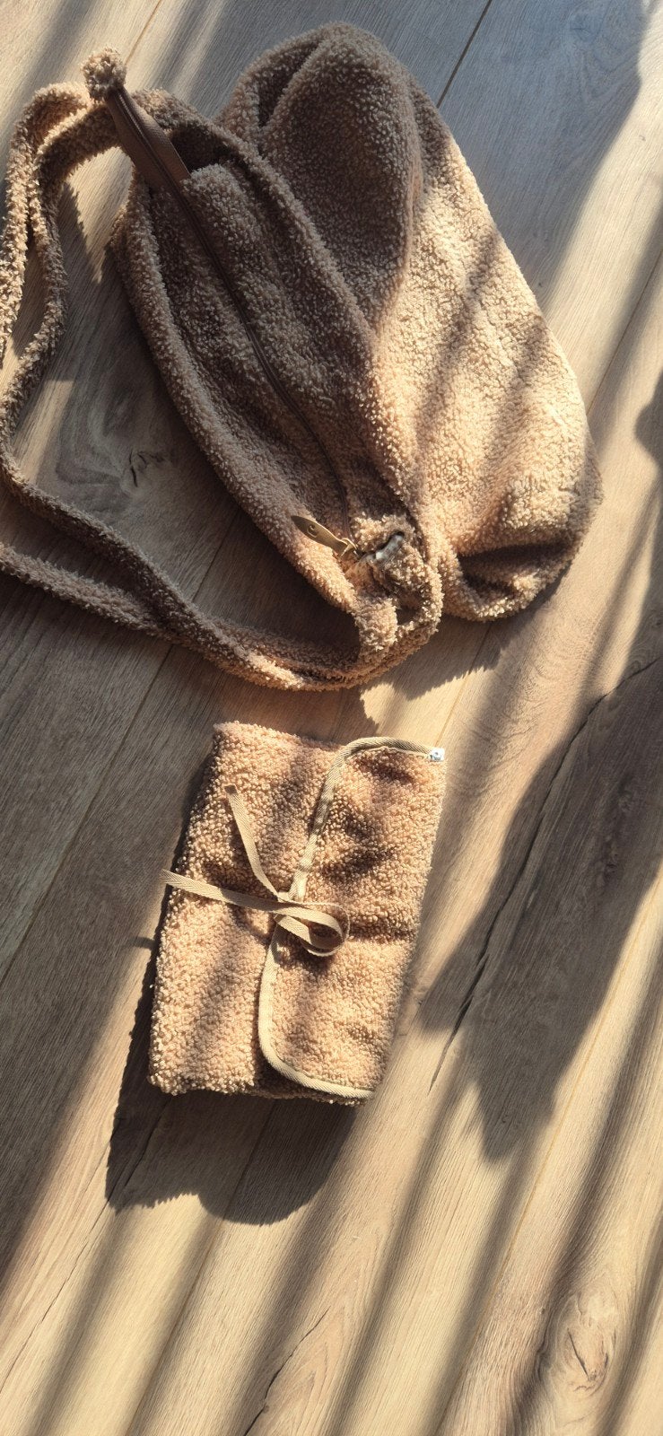 Jollein luiertas en verschoonmat - Teddy stof, Ophalen of Verzenden, Extra vakken, Zo goed als nieuw, Beige