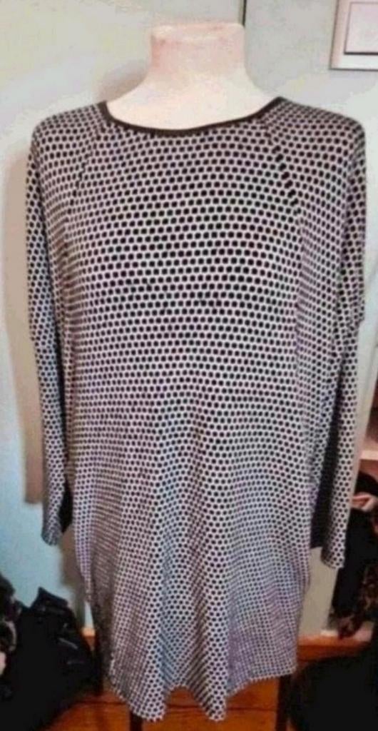 Zwart met wit jurk maat XL, Kleding | Dames, Zwart, Maat 46/48 (XL) of groter, Ophalen of Verzenden, Zo goed als nieuw