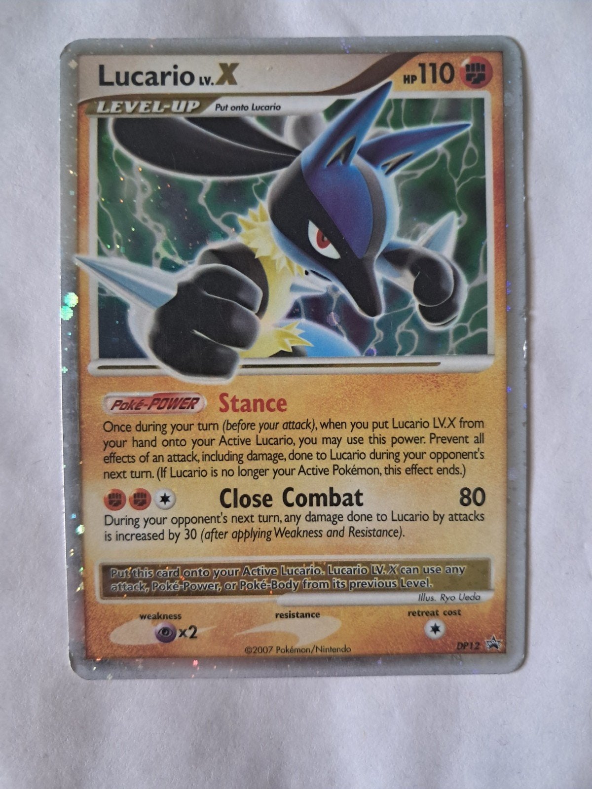 Lucario lvX DP12 Promo, Ophalen of Verzenden, Zo goed als nieuw, Losse kaart, Foil