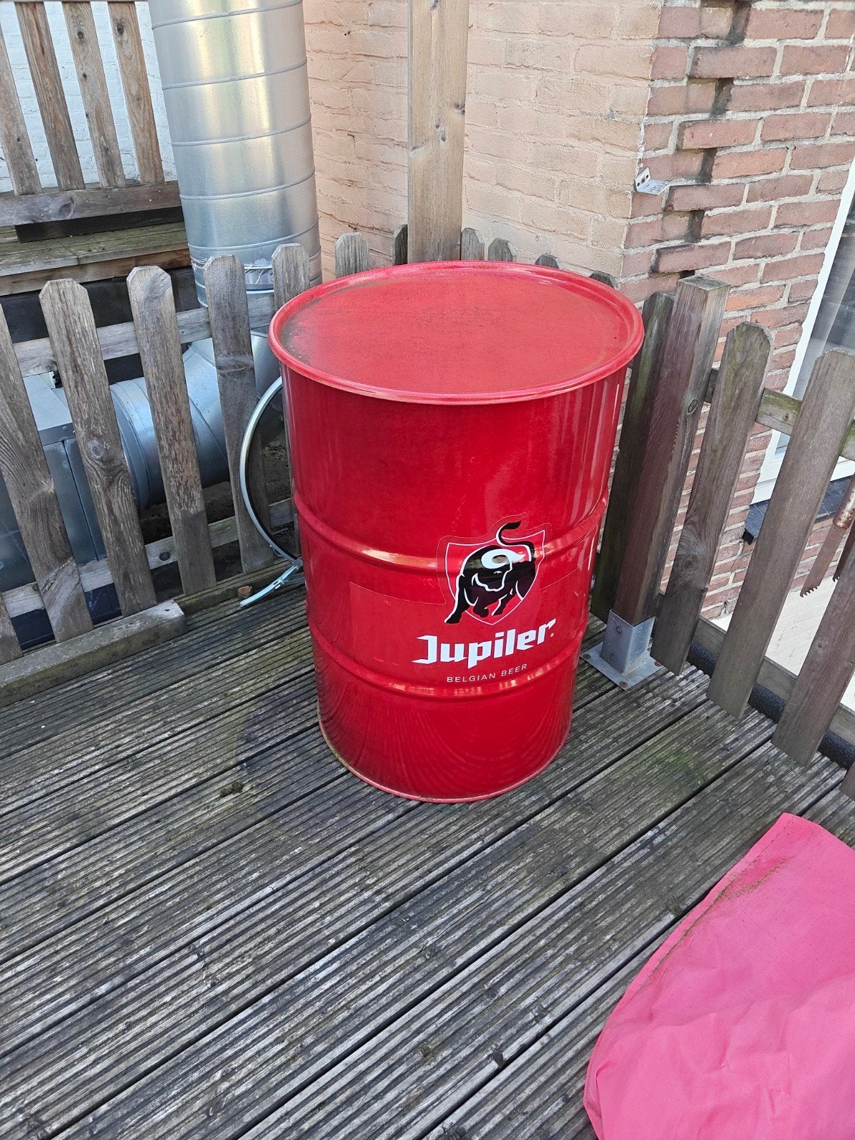 Jupiler bbq ton, Ophalen of Verzenden, Gebruikt, Rood, Metaal