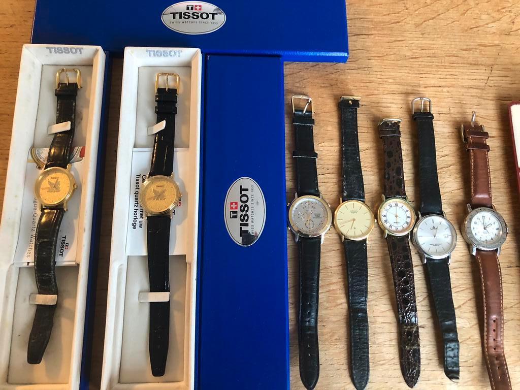 vintage horloges, Tissot, Camel, van Buren, Citizen etc, Overige merken, Staal, Met bandje, Polshorloge