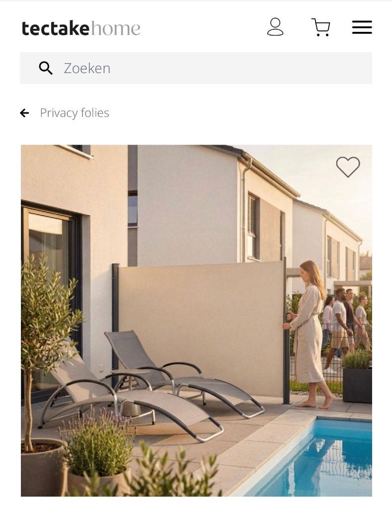 Windscherm Tectake, uittrekbaar, Ophalen, Uittrekbaar, Nieuw