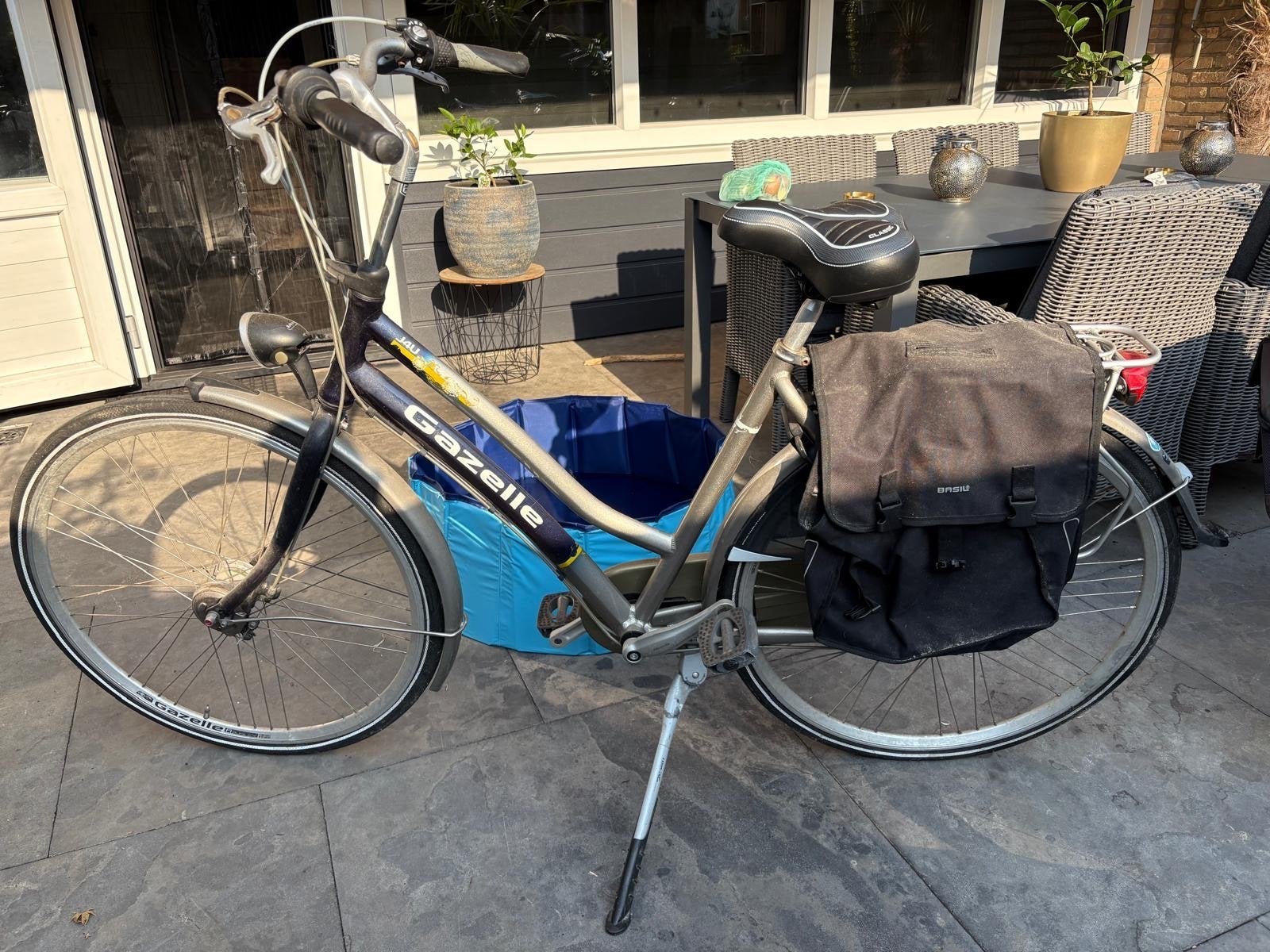 Gazelle fiets J4u met 3 versnellingen en fietstassen, Ophalen, Velgrem, Versnellingen, Gazelle