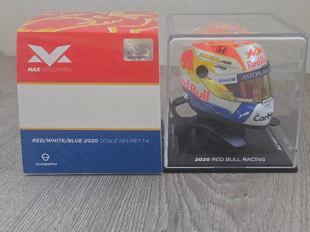 Helm 1:4 met HANS, M. Verstappen, Red/white/blue 2020., Ophalen of Verzenden, Zo goed als nieuw, Formule 1