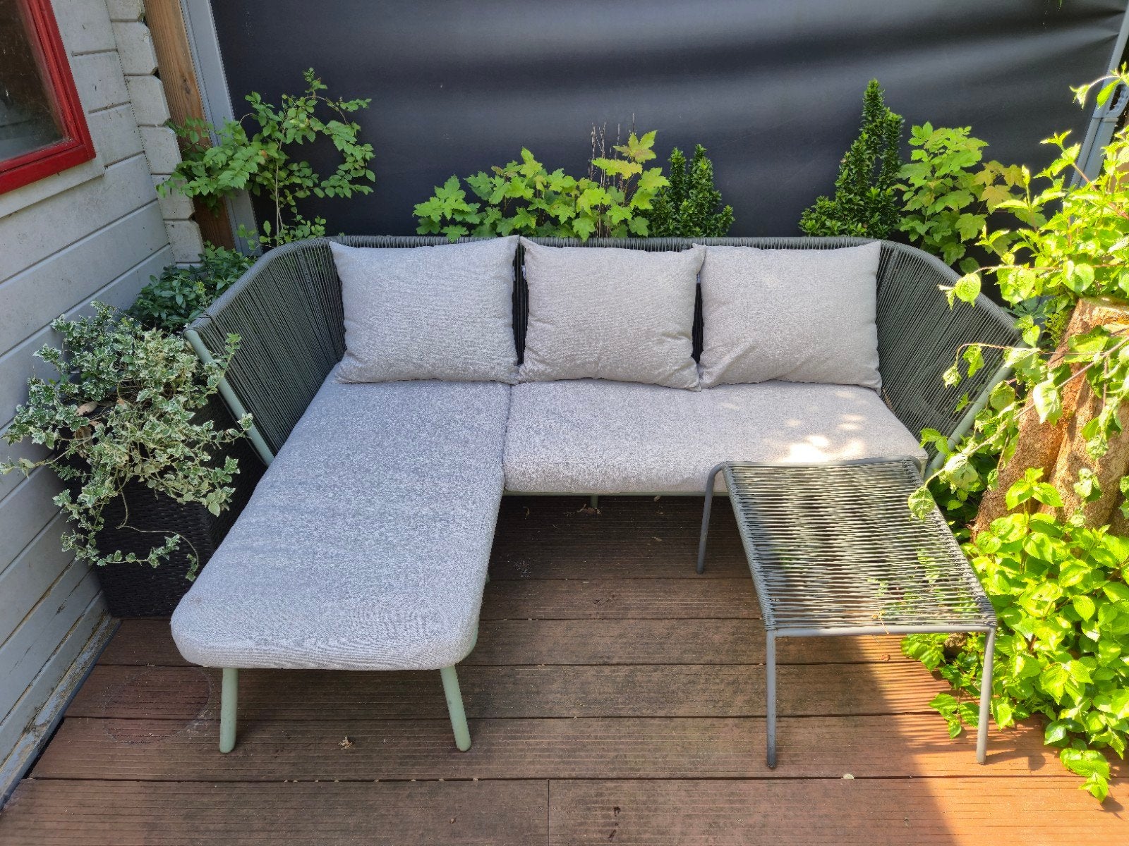 Intratuin loungeset met gratis voetensteun, Ophalen, Overige materialen, Gebruikt, Bank