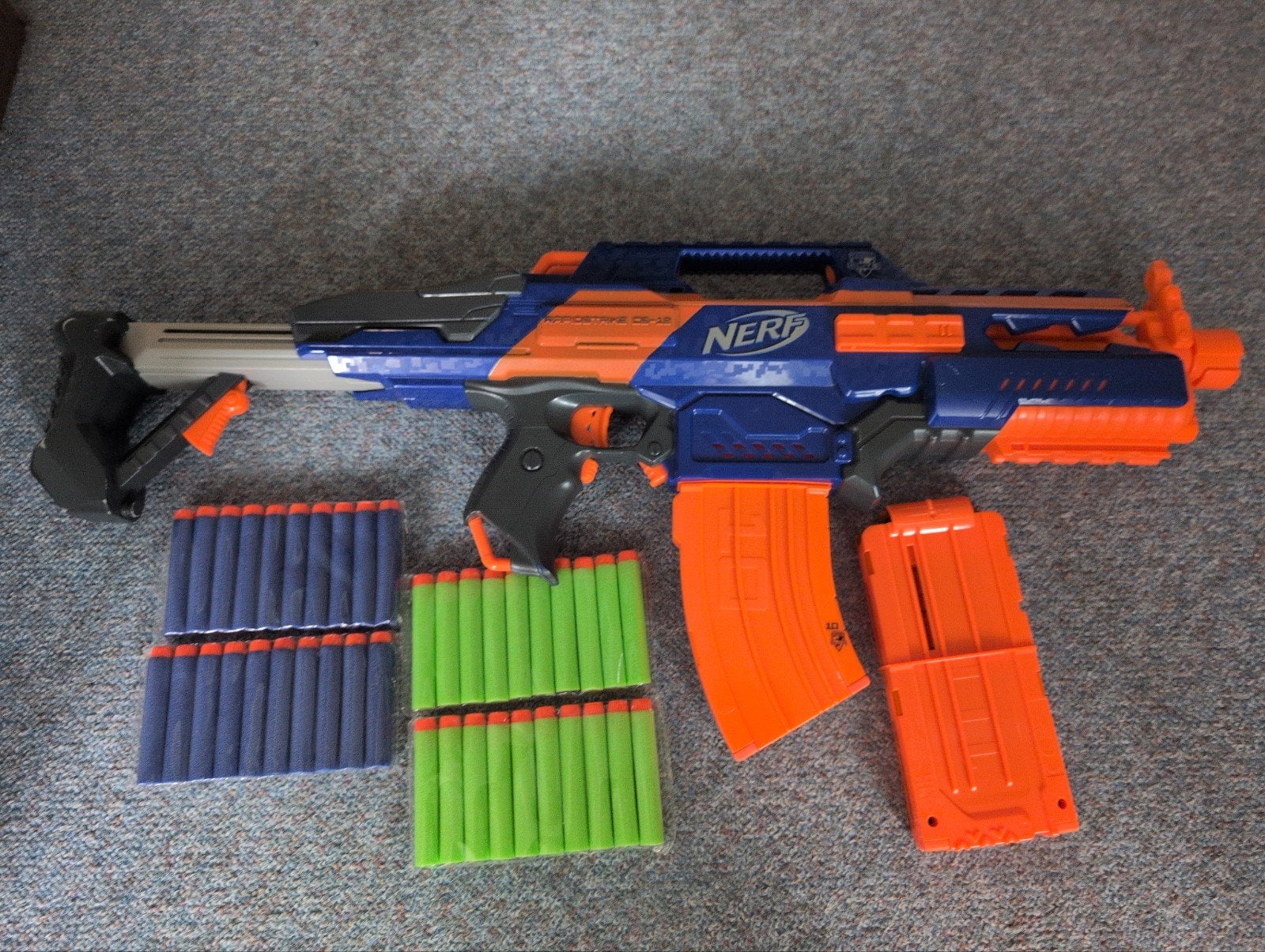 Nerf Rapidstrike CS-18 met extra pijltjes en magazijn, Ophalen, Gebruikt, Jongen of Meisje
