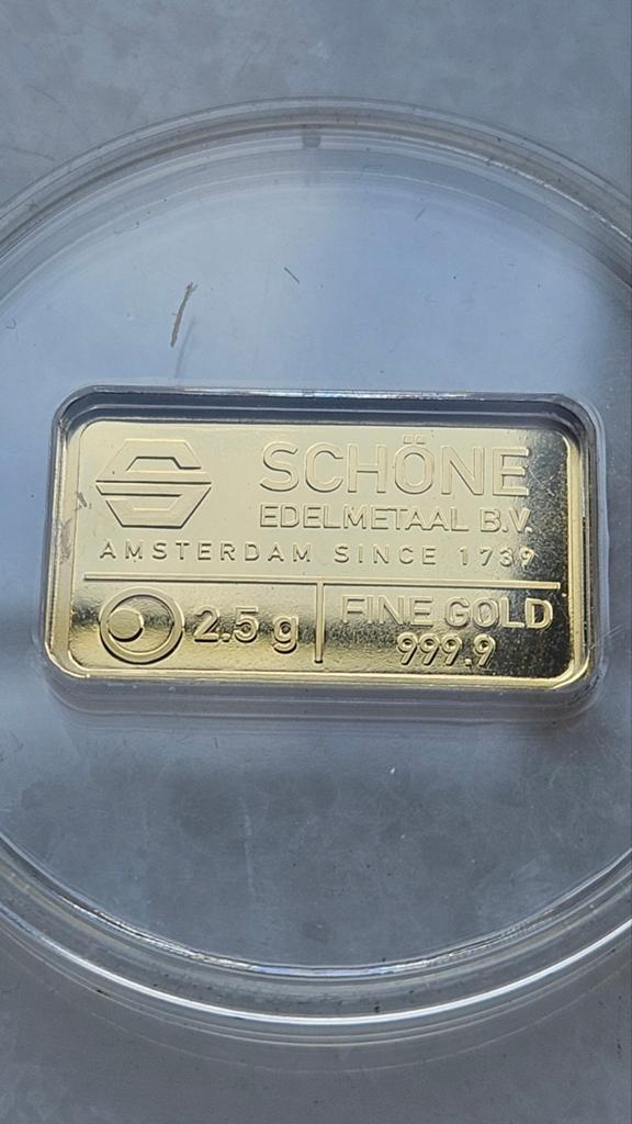 2.5 gram schöne goudbaar, Ophalen of Verzenden, Goud