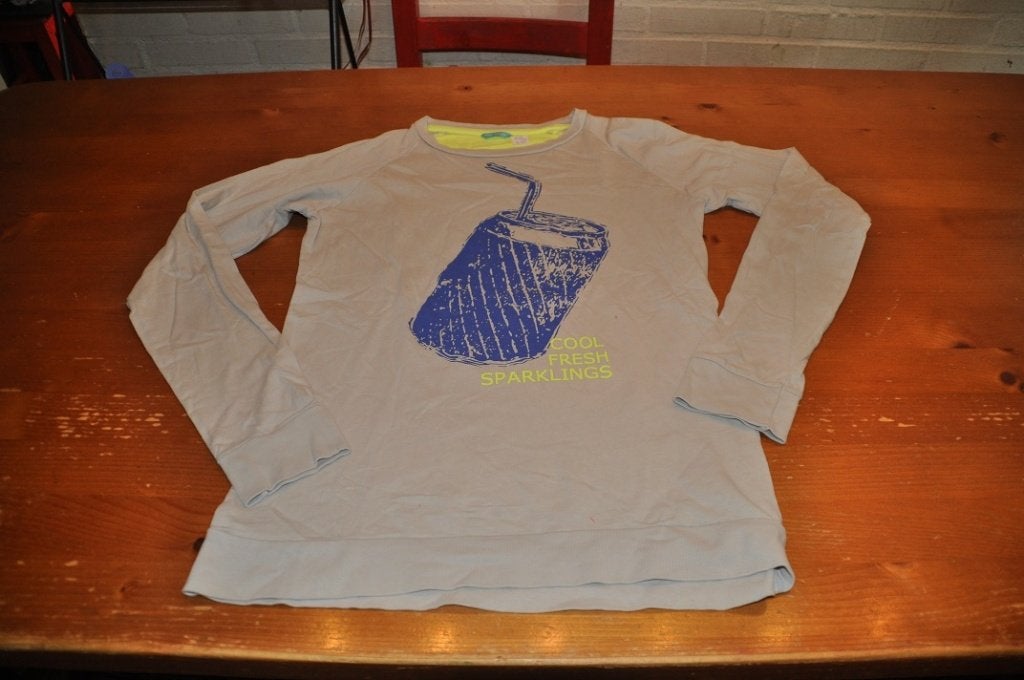 Leuke grijze longsleeve Hema 158/164, Gebruikt, Ophalen of Verzenden, Shirt of Longsleeve, Hema
