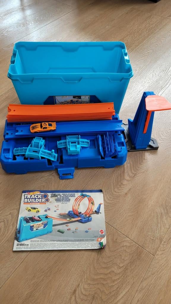 Grote partij Hot Wheels met banen en autootjes, Ophalen of Verzenden, Gebruikt
