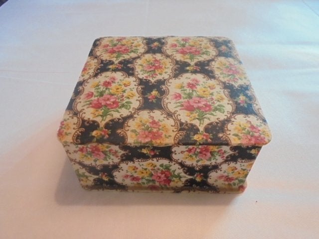 Vintage stoffen doos, Ophalen of Verzenden