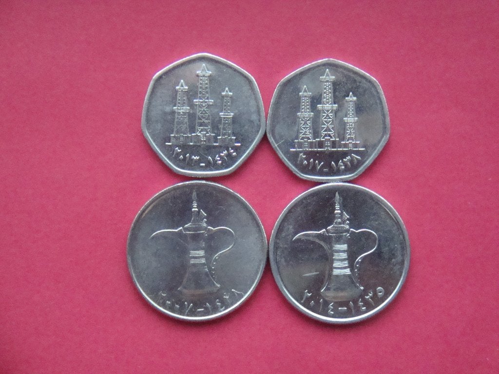 Ver. Arabische Emiraten setje munten 50 Fils en 1 Dirham., Verzenden, Midden-Oosten, Setje
