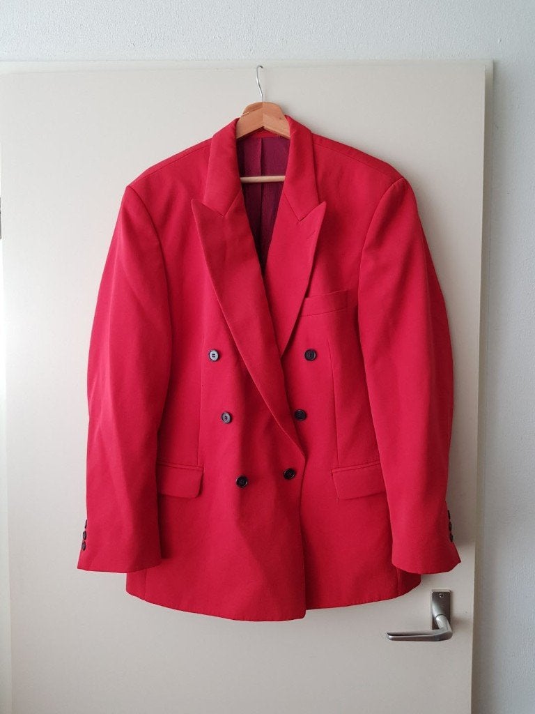 Rood colbert maat 50 jas, Ophalen of Verzenden, Gedragen, Maat 48/50 (M), Rood