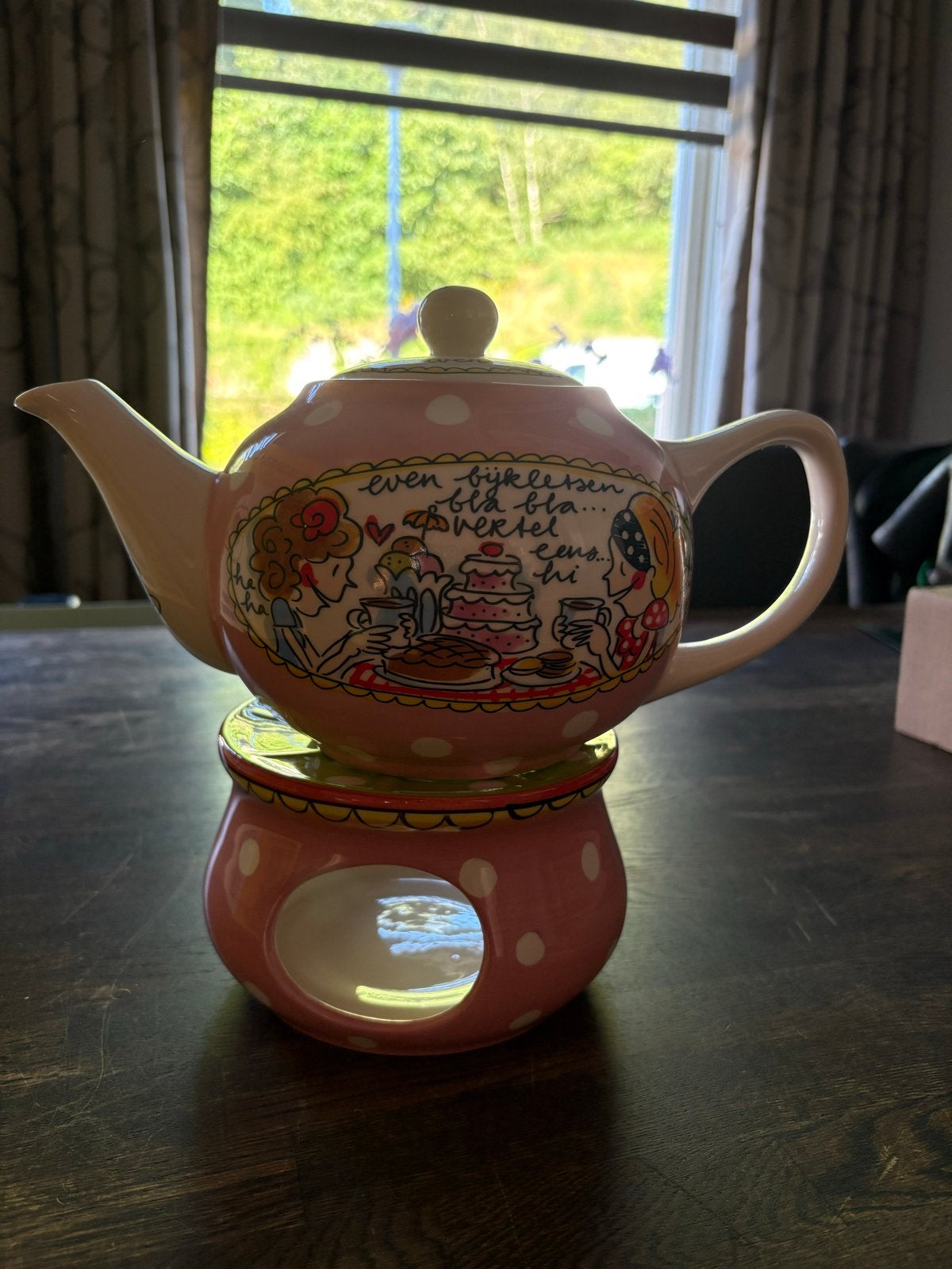 Blond Amsterdam theepot, Gebruikt, Roze, Steen/keramiek, Overige merken