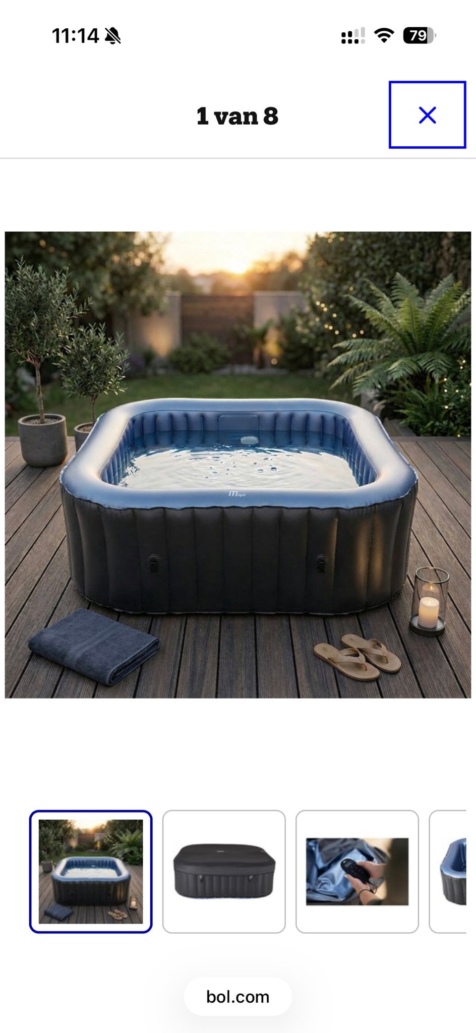 MSpa Bergen C-TE062 Opblaasbare Jacuzzi - 6 Personen, Tuin en Terras, Ophalen of Verzenden, Zo goed als nieuw, Afdekzeil, Opblaasbaar