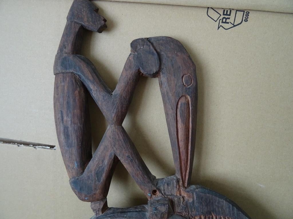 Schild inheems houten schild Asmat Papoea Nieuw Guinea 80cm, Antiek en Kunst, Ophalen of Verzenden