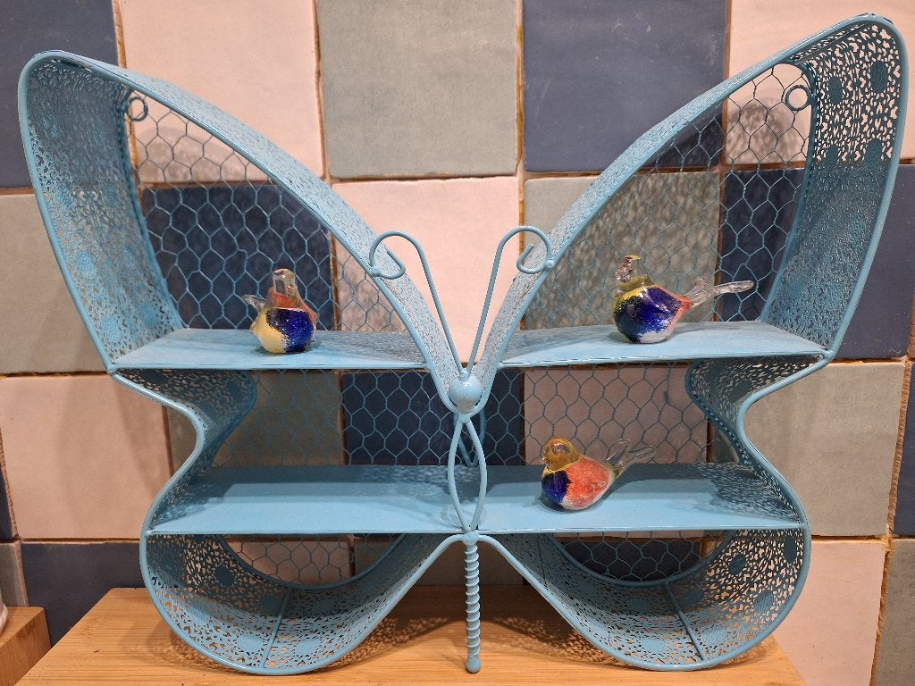 Wanddecoratie vlinder, Ophalen, Metaal, Zo goed als nieuw, 37 cm