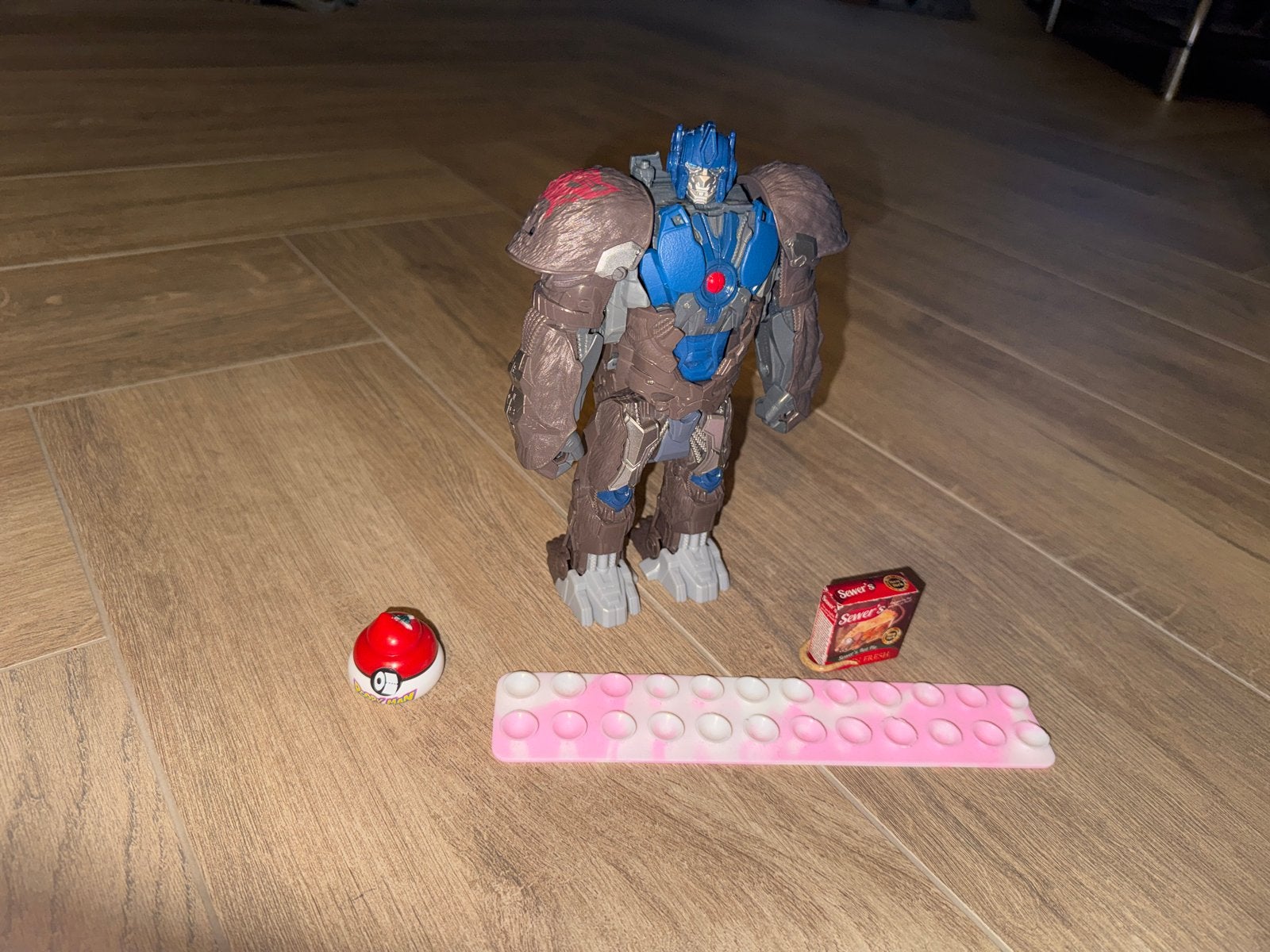 Transformers Optimus Primal figuur, Pokémon bal, pop-it en m, Ophalen of Verzenden, Gebruikt, Jongen of Meisje