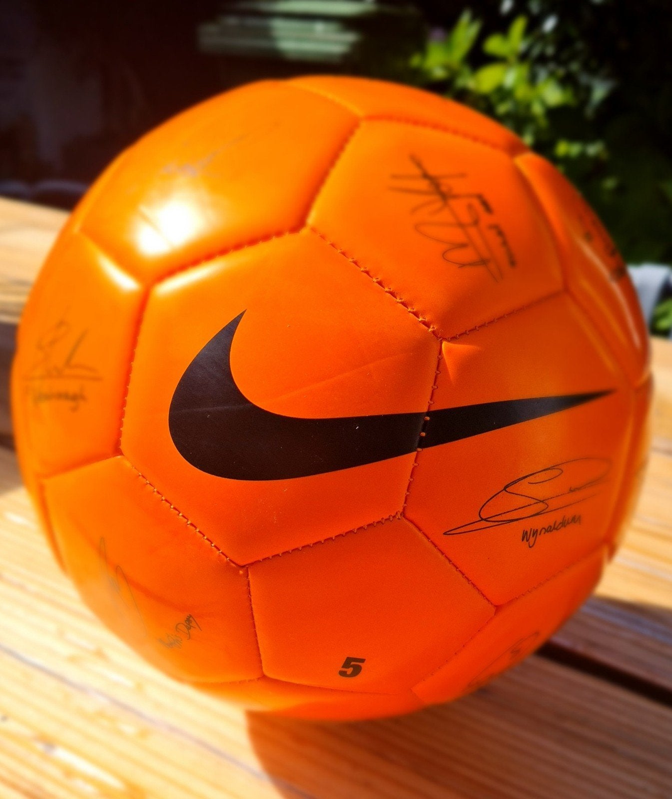 Nike Voetbal WK 2014 + handtekeningen Nederlands Elftal, Ophalen of Verzenden, Zo goed als nieuw, Overige binnenlandse clubs