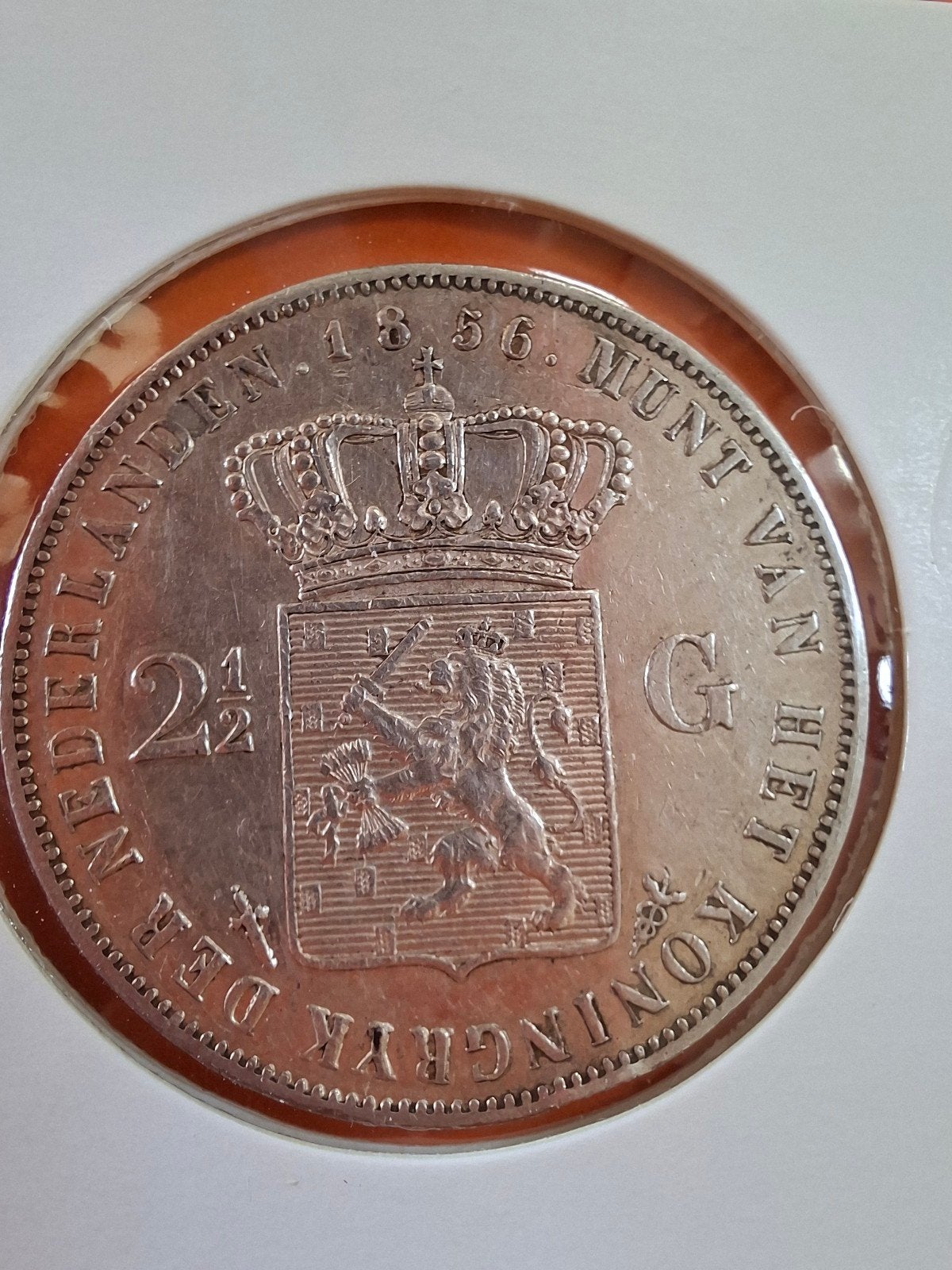 Prachtig mooie rijksdaalder 1856 2½gulden 1856 Willem 3 III, Koning Willem III, Zilver, Ophalen of Verzenden, Losse munt
