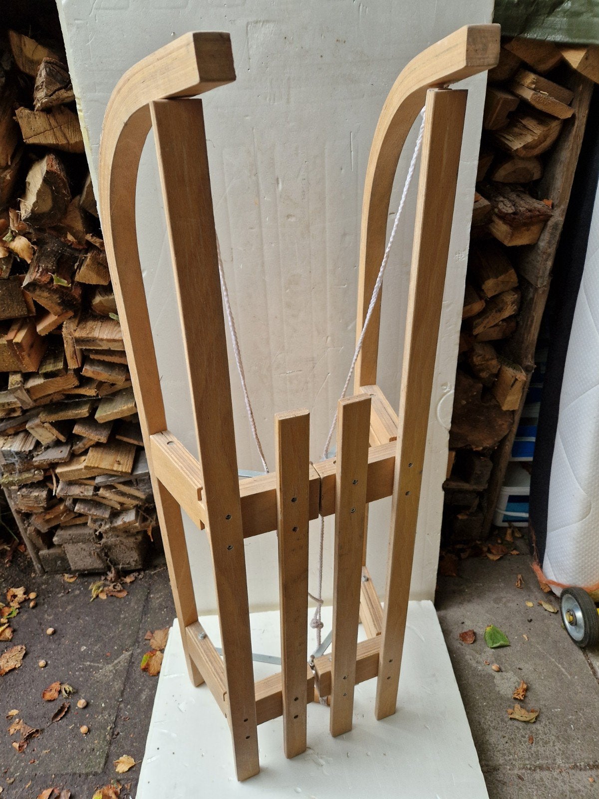 Houten slee inklapbaar - Vintage Rodel, Kinderen en Baby's, Ophalen, Zo goed als nieuw, Hout